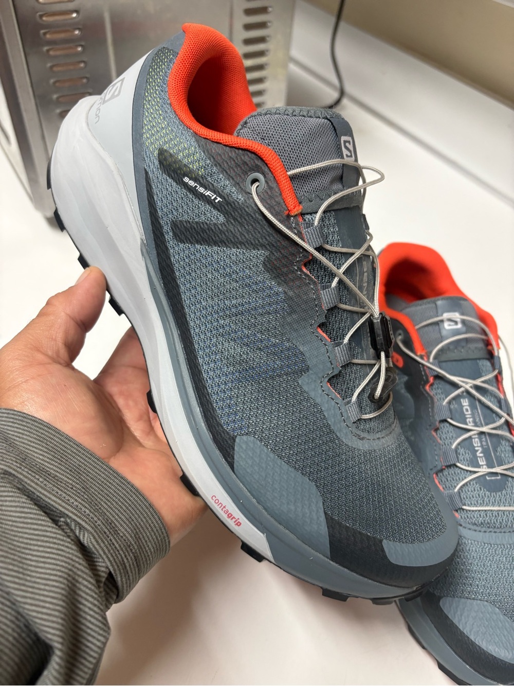 NEW size 9!Salomon Gray & Orange Trail Running Shoes